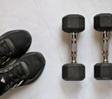 Tennis shoes and weights
